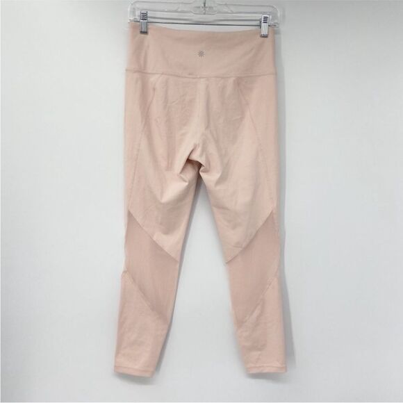 Athleta Eclipse 7/8 Tights Mesh Leggings Size Medium Pink Ballerina Gown - Picture 5 of 8